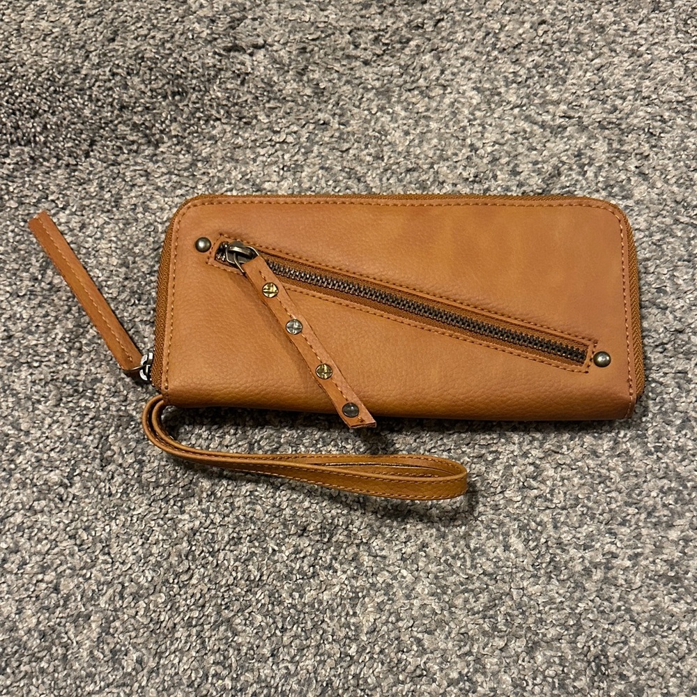 NWOT Free People Tan Wallet with Wrist Strap